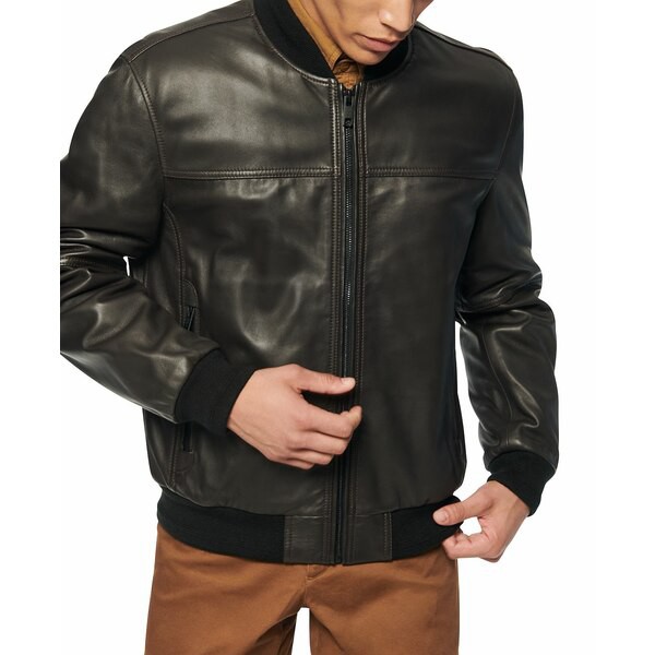 マークニューヨーク メンズ ジャケット＆ブルゾン アウター Men's Summit Leather Bomber Jacket Espresso Brown