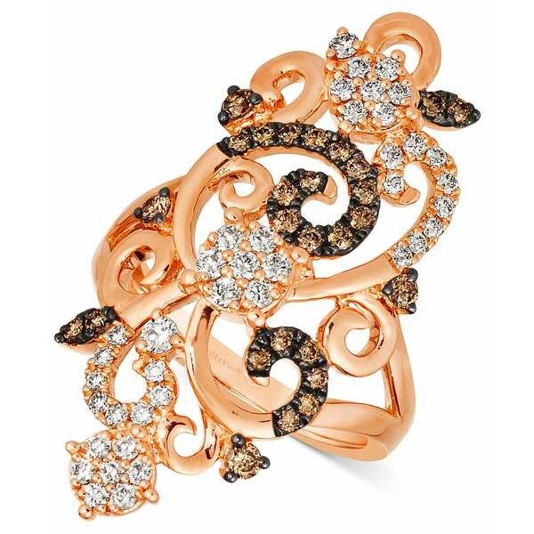 ルヴァン レディース リング アクセサリー Nude Diamond (1/2 ct. t.w.) & Chocolate Diamond (3/8 ct. t.w.) Swirled Statement Ring in