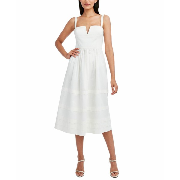 ビーシービージーマックスアズリア レディース ワンピース トップス Poplin Midi Dress Off White