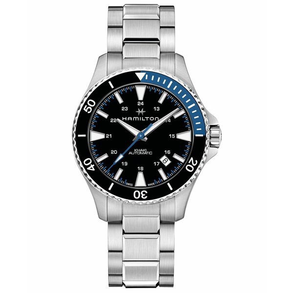 ハミルトン メンズ 腕時計 アクセサリー Men's Swiss Automatic Khaki Navy Scuba Stainless Steel Bracelet Watch 40mm No Color