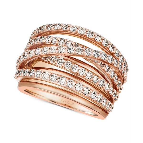 ルヴァン レディース リング アクセサリー Nude Diamond Multirow Crisscross Statement Ring (1-7/8 ct. t.w.) in 14k Rose Gold Rose G