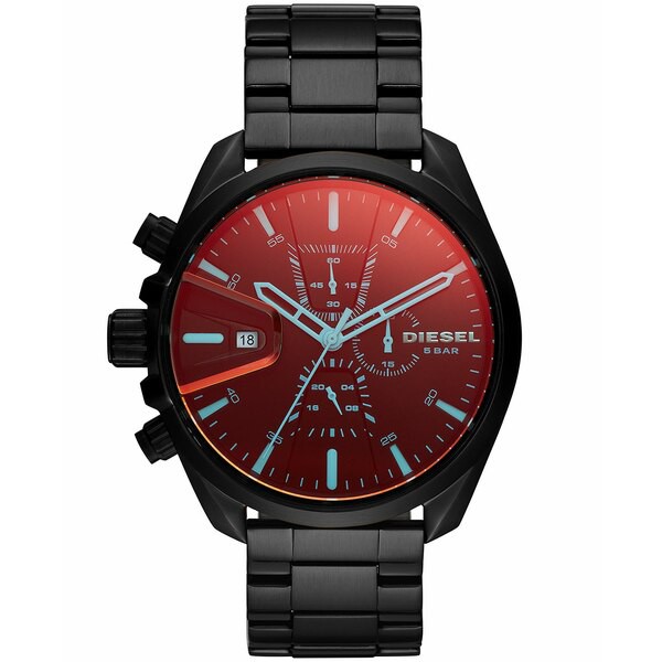 ディーゼル メンズ 腕時計 アクセサリー Men's Chronograph MS9 Black Stainless Steel Bracelet Watch 47mm Black