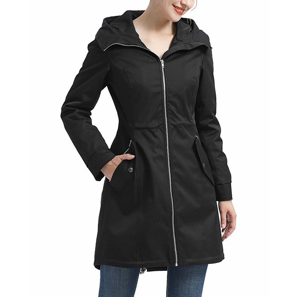 キミ アンド カイ レディース ジャケット＆ブルゾン アウター Women's Alaia Zip-Out Lined Hooded Raincoat Black