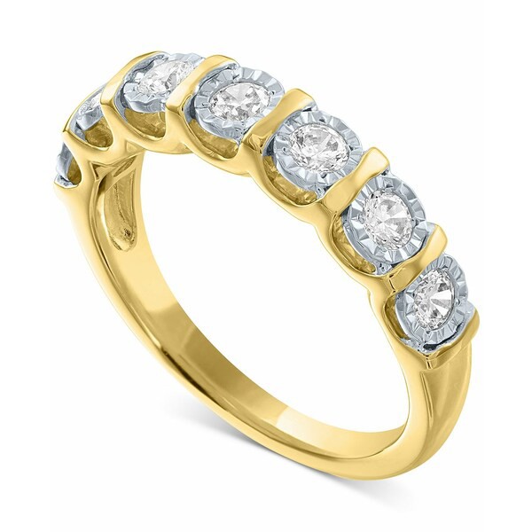 フォーエバー グロウン ダイヤモンズ レディース リング アクセサリー Lab-Created Diamond Band (1/2 ct. t.w.) in 14k Gold-Plated St