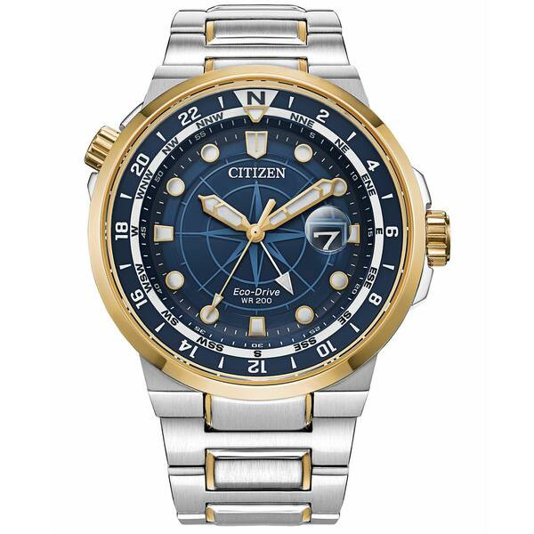 シチズン メンズ 腕時計 アクセサリー Eco-Drive Men's Endeavor Two-Tone Stainless Steel Bracelet Watch 44mm Two-tone