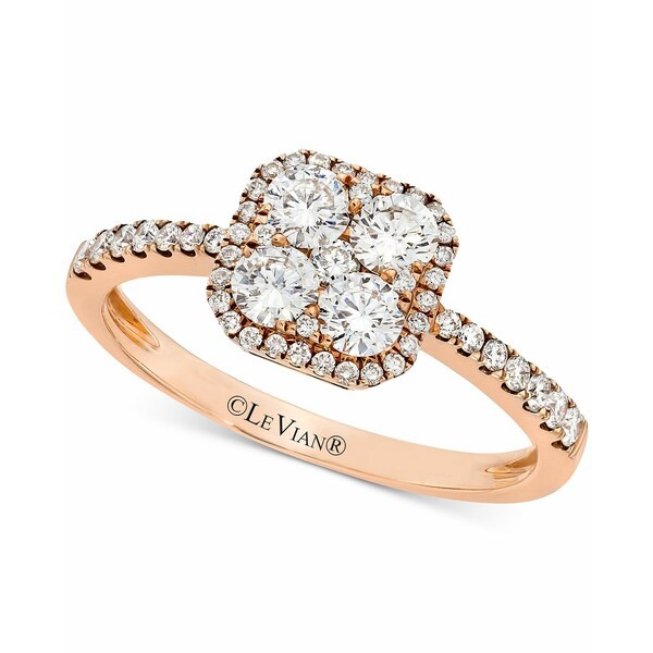 ルヴァン レディース リング アクセサリー Diamond Halo Ring (3/4 ct. t.w.) in 14k Rose Gold Rose Gold