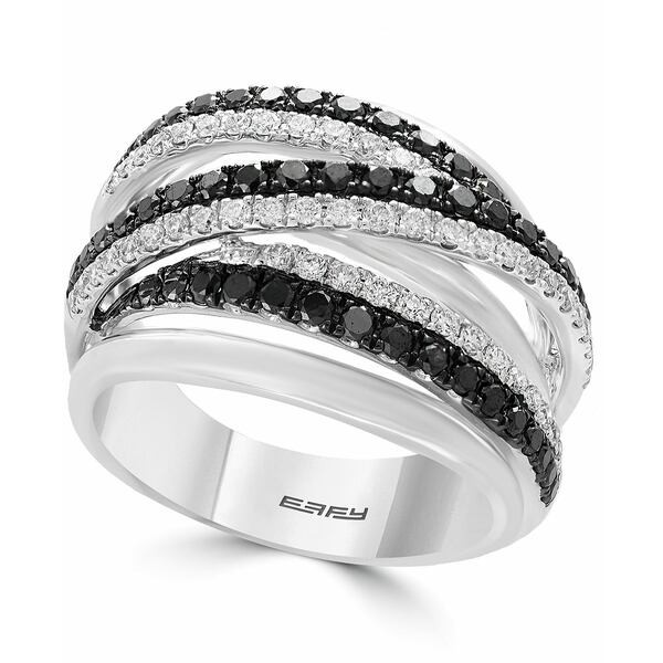 エフィー コレクション レディース リング アクセサリー EFFY® Black & White Diamond Crossover Statement Ring (7/8 ct. t.w.) in