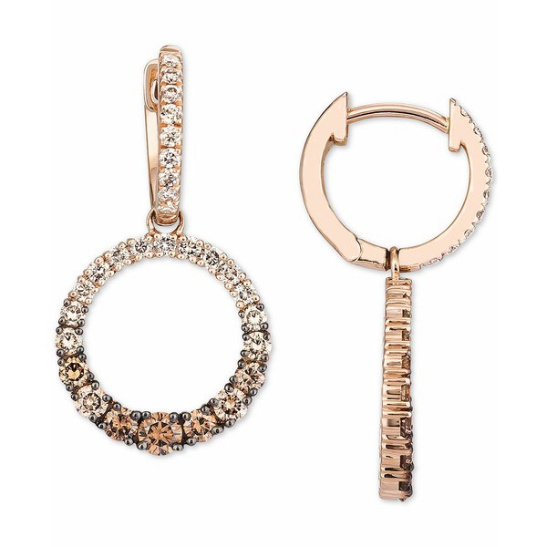 ルヴァン レディース ピアス＆イヤリング アクセサリー Diamond Ombré Dangle Hoop Earrings (1-1/3 ct. t.w.) in 14k Rose Gold