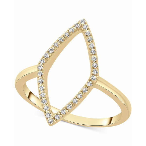 ラップド レディース リング アクセサリー Diamond Rhombus Statement Ring (1/10 ct. t.w.) in 14k Gold or 14k White Gold, Created f