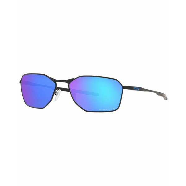 オークリー メンズ サングラス・アイウェア アクセサリー Men's Savitar Polarized Sunglasses, OO6047 58 SATIN BLACK/PRIZM SAPPHIRE P