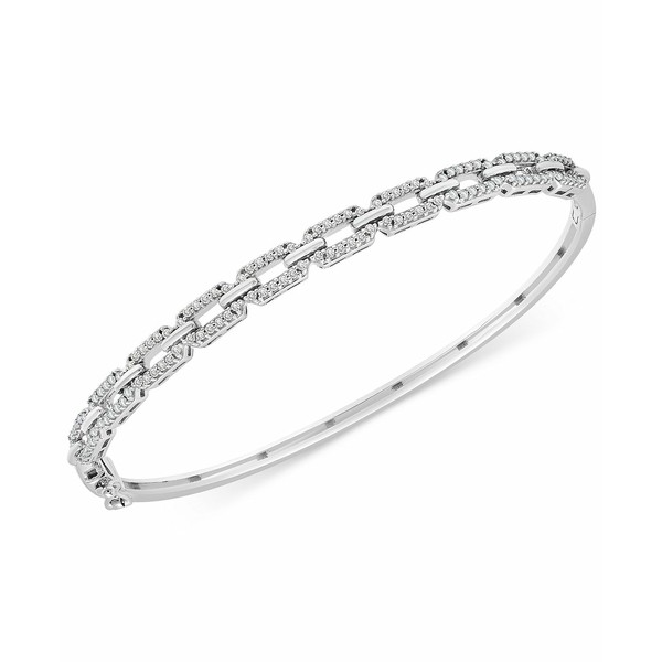 ラップド レディース ブレスレット・バングル・アンクレット アクセサリー Diamond Link Bangle Bracelet (1/2 ct. t.w.) in Sterling S