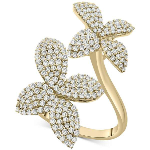 ラップド イン ラブ レディース リング アクセサリー Diamond Cluster Flower Bypass Ring (1 ct. t.w.) in 14k Gold, Created for Macy'