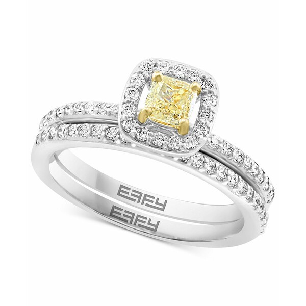 エフィー コレクション レディース リング アクセサリー EFFY® Yellow & White Diamond Bridal Set (7/8 ct. t.w.) in 18k Gold & Wh