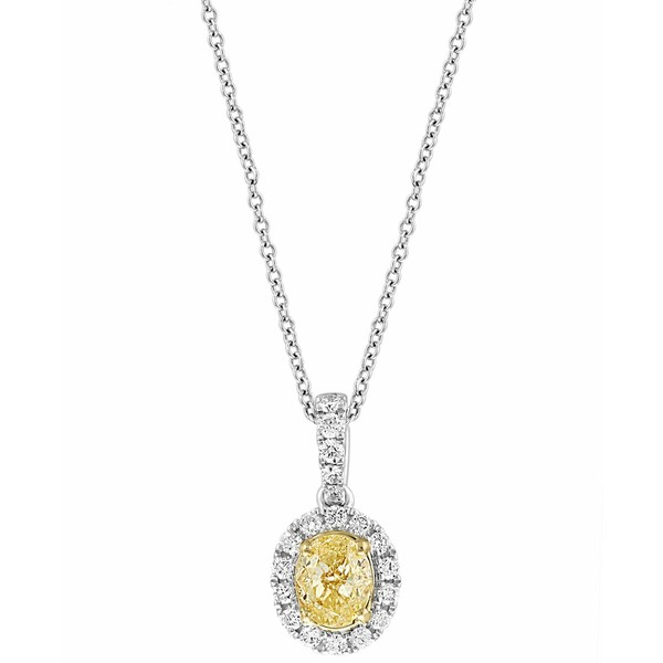 エフィー コレクション レディース ネックレス・チョーカー・ペンダントトップ アクセサリー EFFY® Yellow & White Diamond Halo 18"