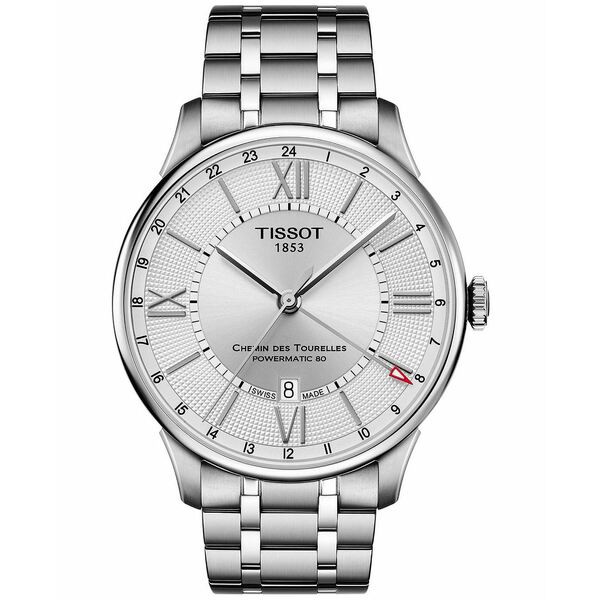 ティソット メンズ 腕時計 アクセサリー Men's Swiss Automatic Chemin des Tourelles Stainless Steel Bracelet Watch 42mm Grey