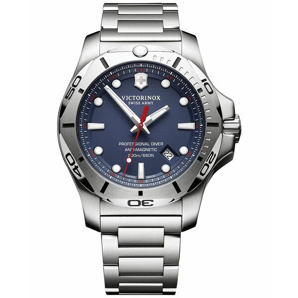 ビクトリノックス メンズ 腕時計 アクセサリー Men's I.N.O.X. Professional Diver Stainless Steel Bracelet Watch 45mm Blue