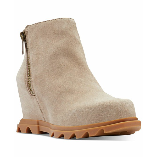 ソレル レディース ブーツ＆レインブーツ シューズ Women's Joan of Artic Wedge III Lug Sole Zip Booties Omega Taupe, Gum