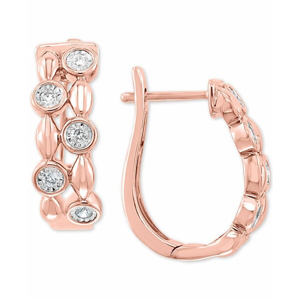 エフィー コレクション レディース ピアス＆イヤリング アクセサリー EFFY® Diamond Bezel Leverback Hoop Earrings (1/6 ct. t.w.)