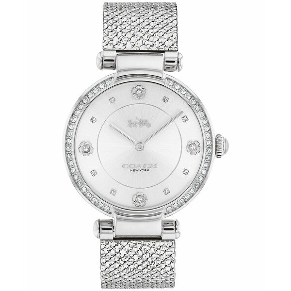 コーチ レディース 腕時計 アクセサリー Women's Cary Silver-tone Stainless Steel Mesh Bracelet Watch 34mm Stainless Steel