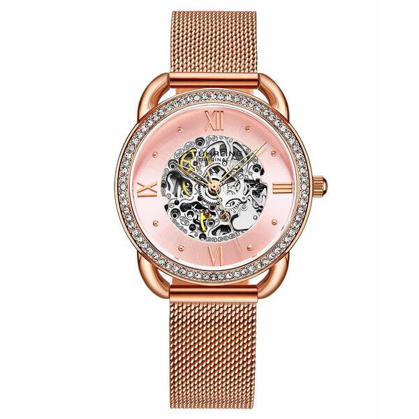 スターリング レディース 腕時計 アクセサリー Women's Automatic Rose Gold-Tone Mesh Bracelet Strap Watch 36mm Pink