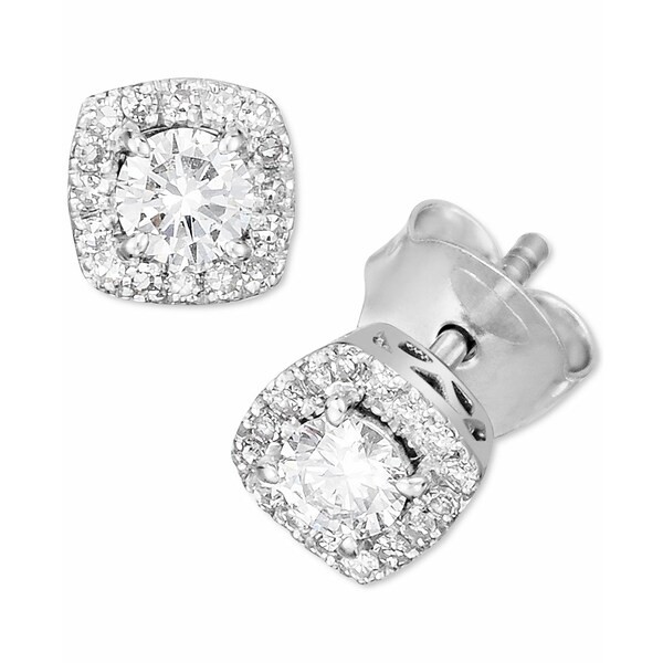 フォーエバー グロウン ダイヤモンズ レディース ピアス＆イヤリング アクセサリー Lab-Created Diamond Halo Stud Earrings (1/2 ct. t