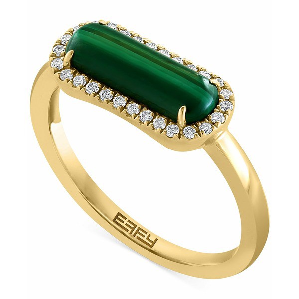 エフィー コレクション レディース リング アクセサリー EFFY® Malachite & Diamond (1/10 ct. t.w.) Ring in 14k Gold 14K Yellow G