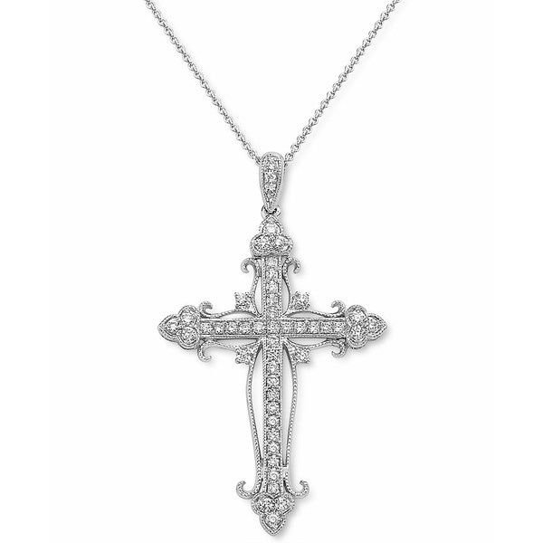 エフィー コレクション レディース ネックレス・チョーカー・ペンダントトップ アクセサリー EFFY® Diamond Cross 18" Pendant Neckl