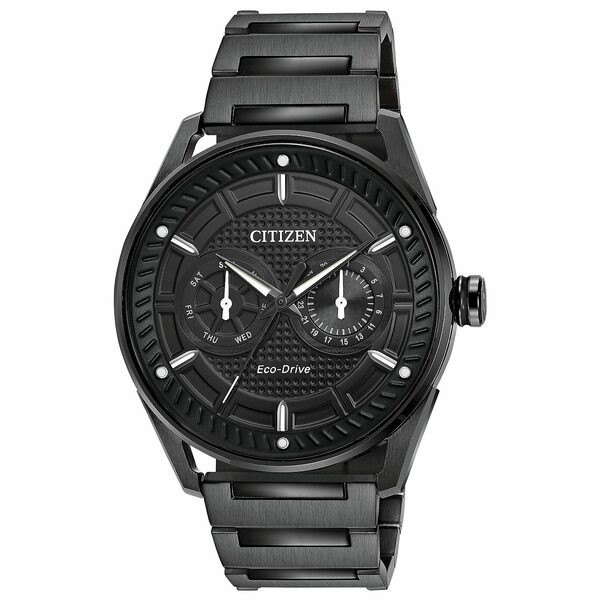 シチズン メンズ 腕時計 アクセサリー Drive from Citizen Eco-Drive Men's Black Stainless Steel Bracelet Watch 42mm Black