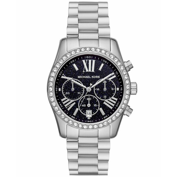 マイケルコース レディース 腕時計 アクセサリー Women's Lexington Lux Chronograph Silver-Tone Stainless Steel Bracelet Watch 38mm