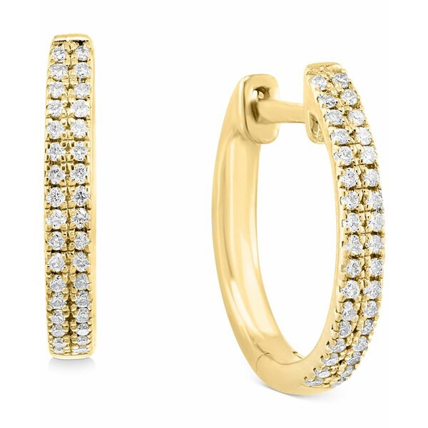 エフィー コレクション レディース ピアス＆イヤリング アクセサリー EFFY® Diamond Small Double Row Hoop Earrings (1/5 ct. t.w.)