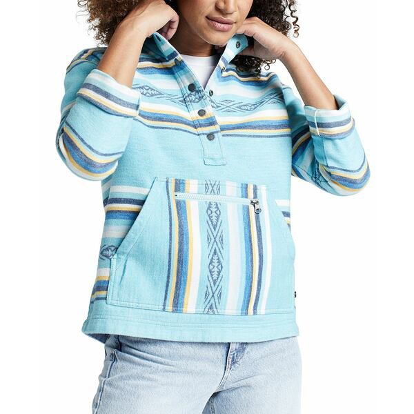 ペンドルトン レディース カットソー トップス Printed Jamie Pocket-Front Pullover Top Aqua Multi Stripe