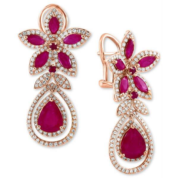 エフィー コレクション レディース ピアス＆イヤリング アクセサリー EFFY® Ruby (6-7/8 ct. t.w.) & Diamond (1-1/4 ct. t.w.) Flow