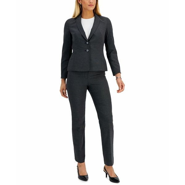 ル スーツ レディース カジュアルパンツ ボトムス Women's Kate Seamed Jacket Pantsuit, Regular & Petite Sizes Black/Light Grey