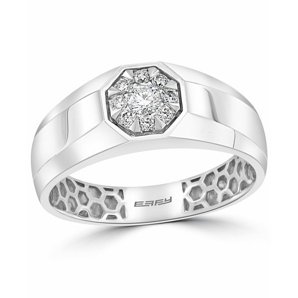 エフィー コレクション メンズ リング アクセサリー EFFY® Men's Diamond Cluster Ring (1/3 ct. t.w.) in 14k White Gold 14K White