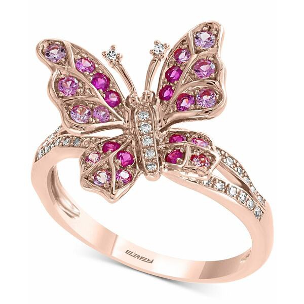 エフィー コレクション レディース リング アクセサリー EFFY® Pink Sapphire (3/8 ct. t.w.) & Diamond (1/10 ct. t.w.) Ring in 14