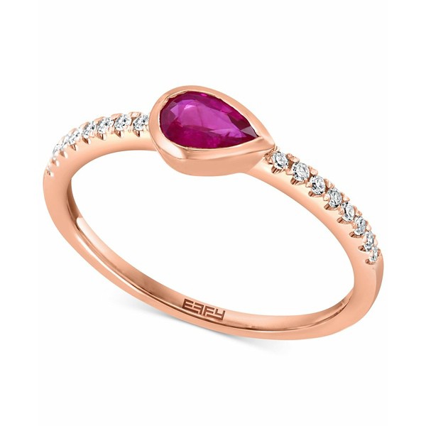 エフィー コレクション レディース リング アクセサリー EFFY® Ruby (1/2 ct. t.w.) & Diamond (1/10 ct. t.w.) Ring in 14k Rose Go