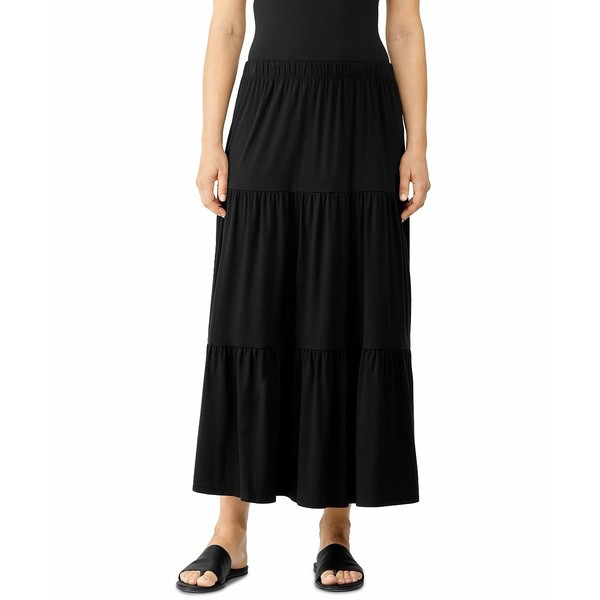 エイリーンフィッシャー レディース スカート ボトムス Women's Tiered Maxi Skirt Black