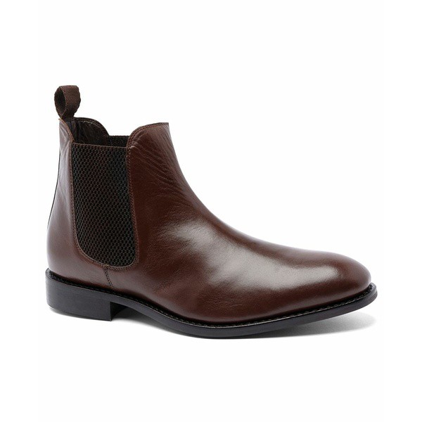 アンソニー ヴィア メンズ ブーツ＆レインブーツ シューズ Men's Jefferson Chelsea Leather Pull Up Boots Chocolate Brown