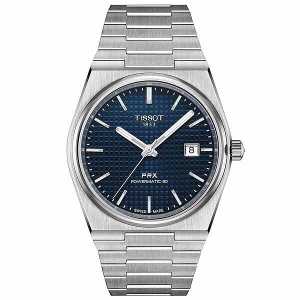 ティソット メンズ 腕時計 アクセサリー Men's Swiss Automatic PRX Powermatic 80 Stainless Steel Bracelet Watch 40mm Blue