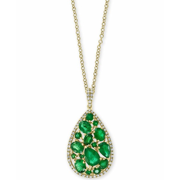 エフィー コレクション レディース ネックレス・チョーカー・ペンダントトップ アクセサリー EFFY® Emerald (3-1/20 ct. t.w.) and D