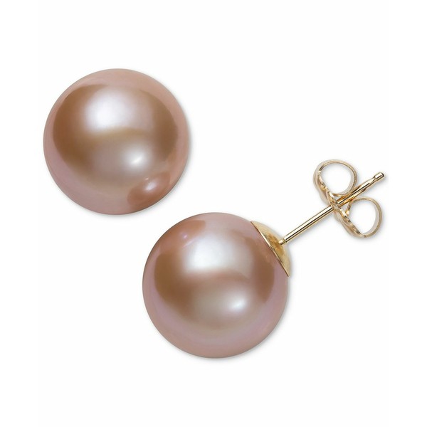 ベル ドゥ メール レディース ピアス＆イヤリング アクセサリー Pink Cultured Freshwater Pearl (11mm) Stud Earrings in 14k Gold, Cre