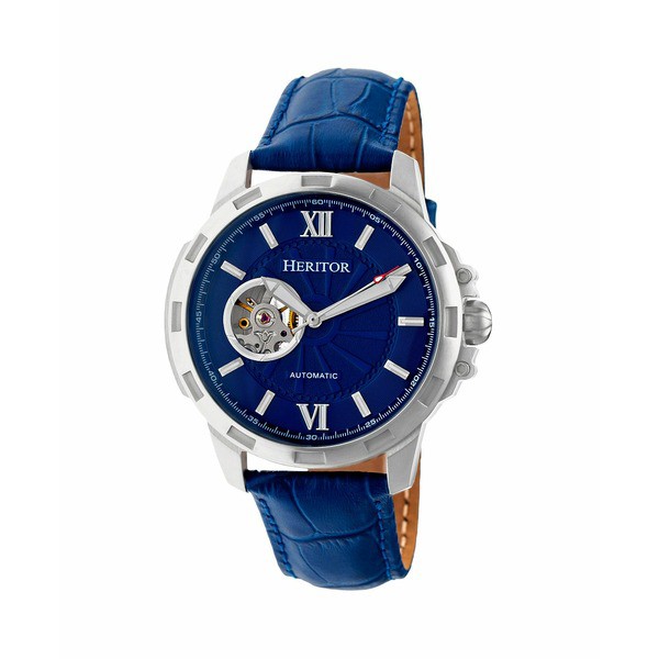 ヘリトール レディース 腕時計 アクセサリー Automatic Bonavento Silver & Blue Leather Watches 44mm Blue