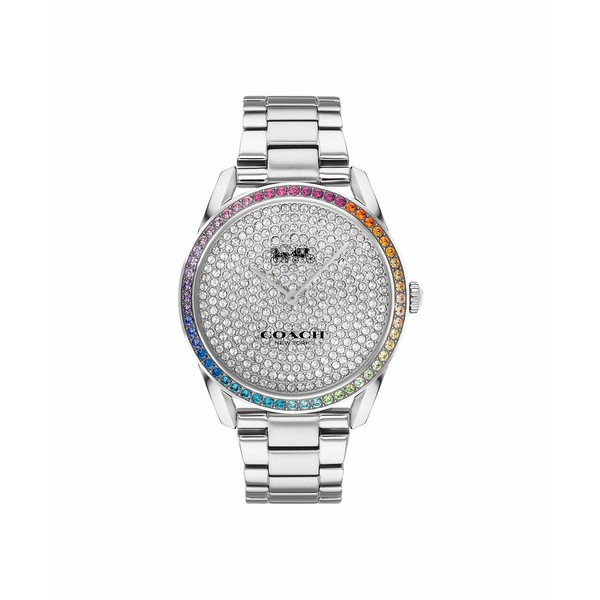 コーチ レディース 腕時計 アクセサリー Women's Preston Rainbow Stainless Steel Bracelet Watch 36mm Stainless Steel