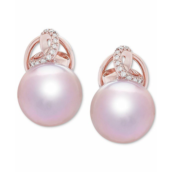 ホノラ レディース ピアス＆イヤリング アクセサリー Cultured Ming Pearl (12mm) & Diamond (1/10 ct. t.w.) Stud Earrings in 14k Rose