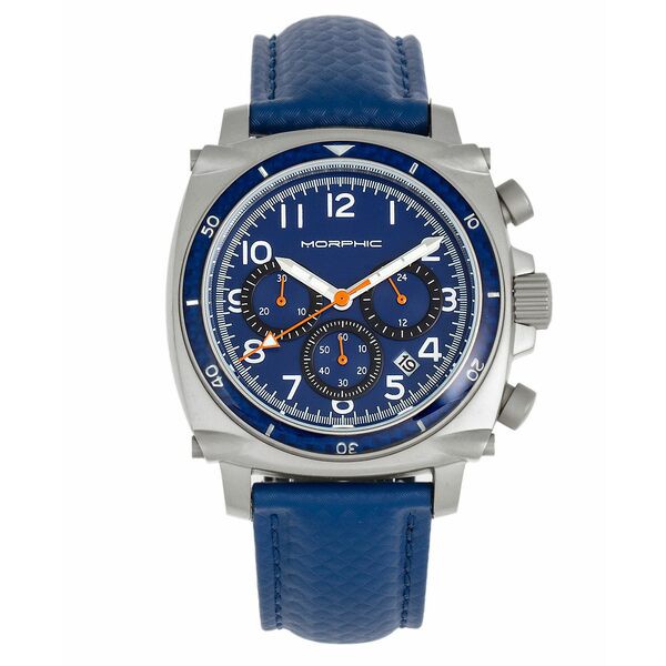 モルフィック レディース 腕時計 アクセサリー Women's M83 Series Black or Blue or Green Genuine Leather Band Chronograph Watch, 48