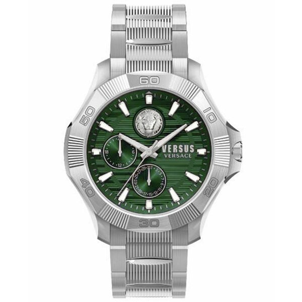 ヴェルサス ヴェルサーチ メンズ 腕時計 アクセサリー Versus by Versace Men's Dtla Silver-tone Stainless Steel Bracelet Watch 46mm