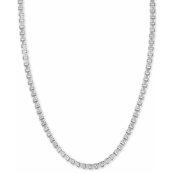 エフィー コレクション メンズ ネックレス・チョーカー アクセサリー EFFY® Men's Box Link 22" Chain Necklace in Sterling Silver