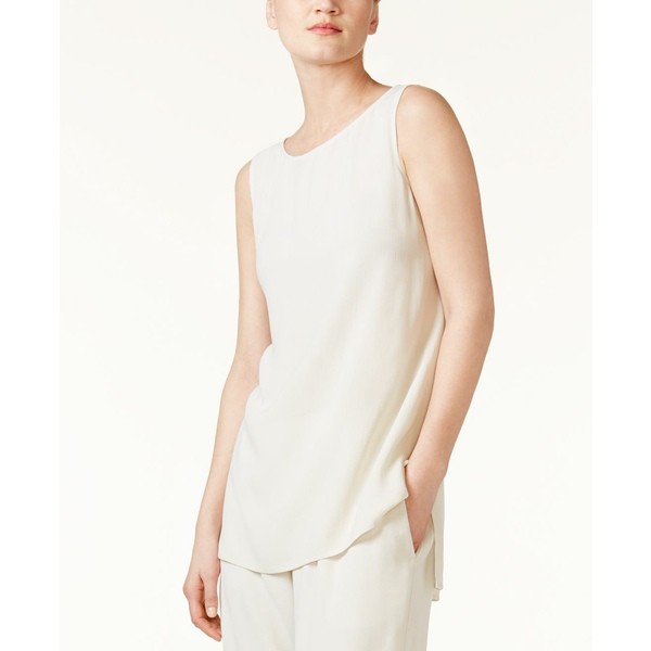 エイリーンフィッシャー レディース カットソー トップス Silk High-Low Tunic Bone