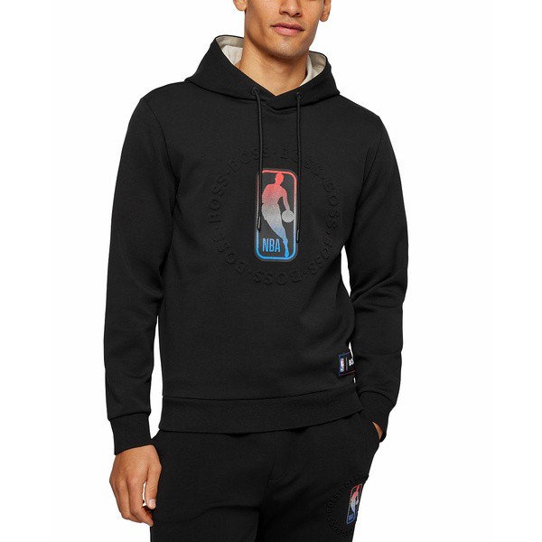 ヒューゴボス メンズ シャツ トップス BOSS x NBA Men's Hooded Sweatshirt Black