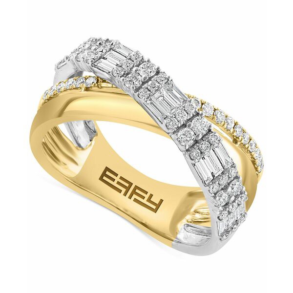 エフィー コレクション レディース リング アクセサリー EFFY® Diamond Crossover Statement Ring (3/4 ct. t.w.) in 14k Two-Tone G